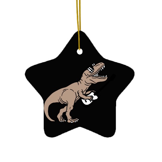 T. Rex Dino DJ Dinosaur Party Animal Plays Guitar Ceramic Ornaments