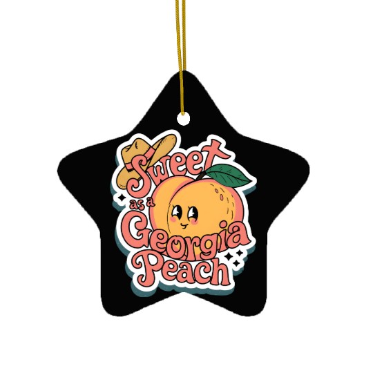 Sweet as a Georgia Peach Sticker.t-shits Ceramic Ornaments