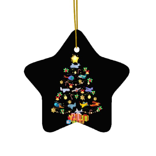 Airplane Christmas Tree Ceramic Ornaments