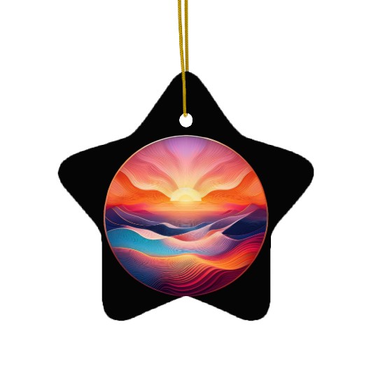 Colorful Sunrise Ceramic Ornaments