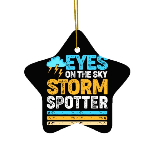Retro Meteorologist Eyes On The Sky Strom Spotter Ceramic Ornaments