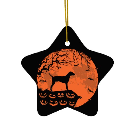 Weimaraner And Moon Halloween Funny Dog Lover Gift Ceramic Ornaments