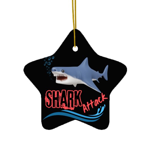 A different unique colorful shark attack design Ceramic Ornaments