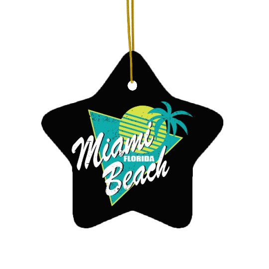 Miami Florida Beach Ceramic Ornaments