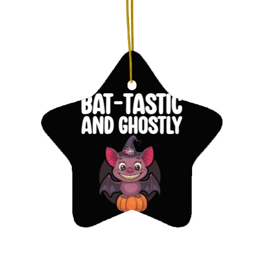 Bat-tastic and Ghostly Halloween Fun Ceramic Ornaments