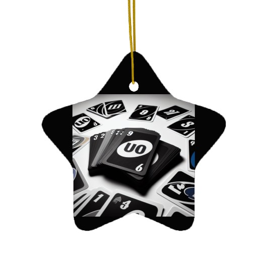 Black Uno Cards Ceramic Ornaments