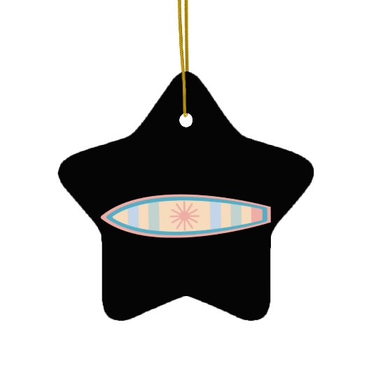 Surfboard Tide Clothing Co. Logo Ceramic Ornaments