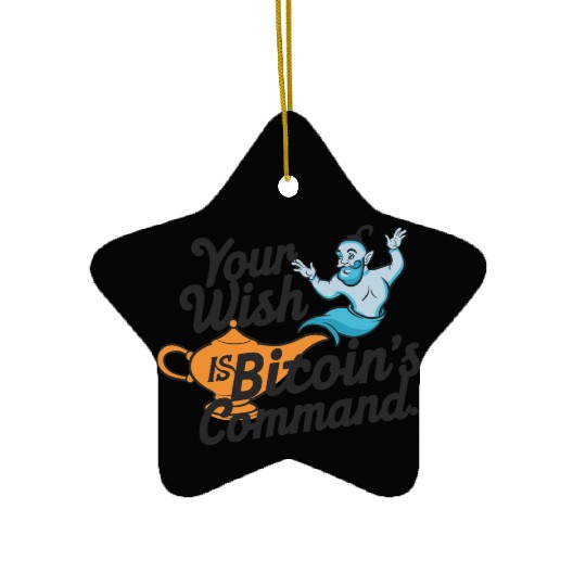 Bitcoin Genie - Your Wish is Bitcoin's Command Ceramic Ornaments