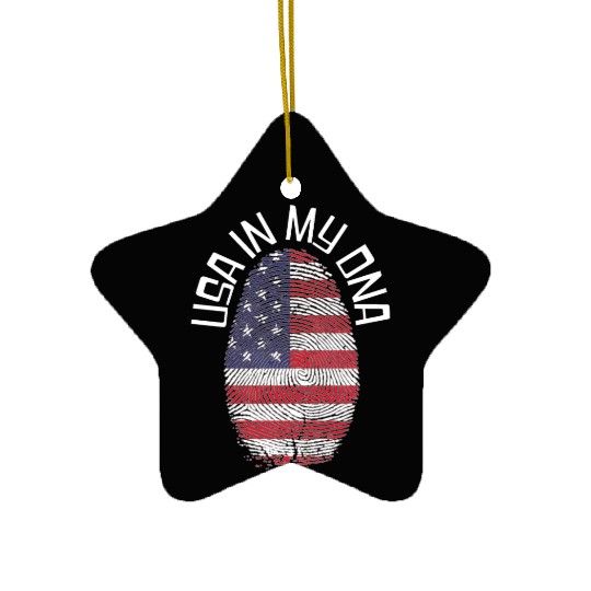 USA in my DNA - Love America Ceramic Ornaments