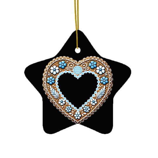 Gingerbread heart frame Tradition and love united Ceramic Ornaments