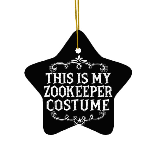 This Is My Zookeeper Costume Funny Lazy Halloween Ceramic Ornaments