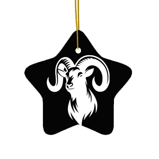 Goat With Huge Horns Ceramic Ornaments