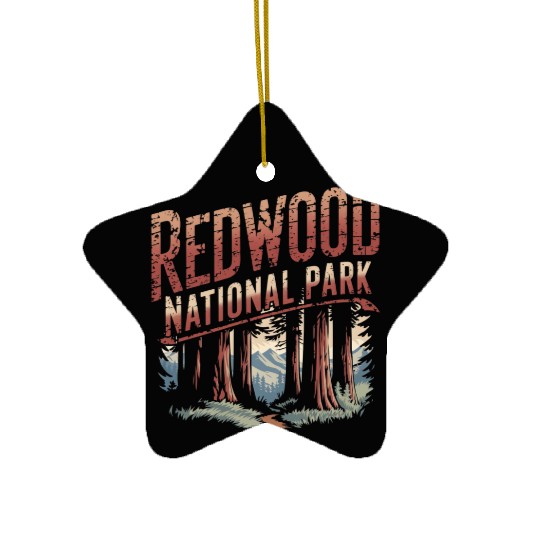 Redwood National park vintage Ceramic Ornaments