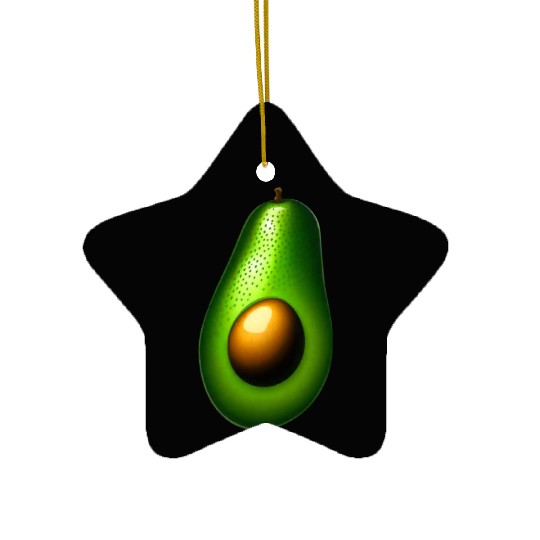 Avocado food art vegan design 7 Ceramic Ornaments