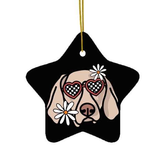 Weimaraner Retro Dog Ceramic Ornaments