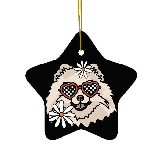 Pomeranian Retro Dog Ceramic Ornaments