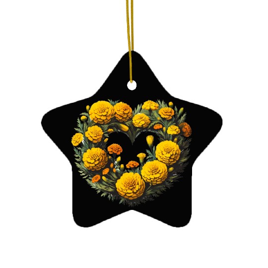 Marigold Flowers Ceramic Ornaments