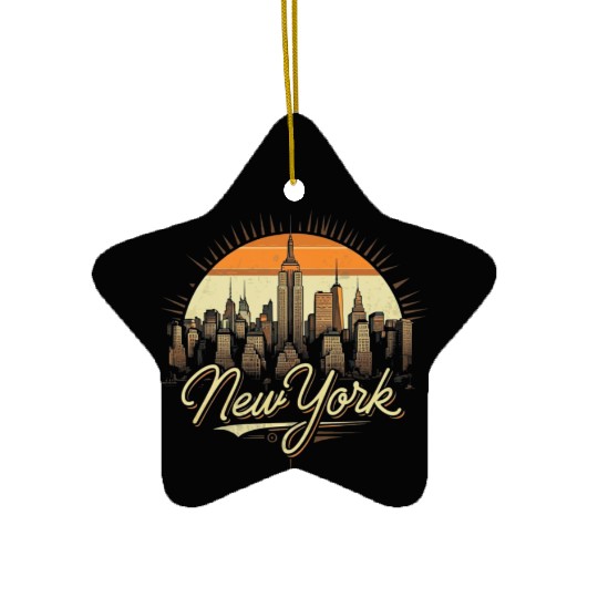 New York Skyline - Iconic Cityscape Beauty Ceramic Ornaments