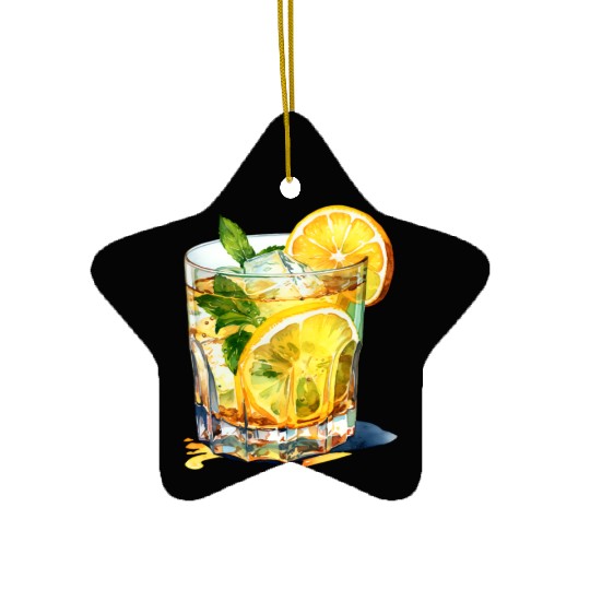 Lemonade Cocktail Drink Ceramic Ornaments