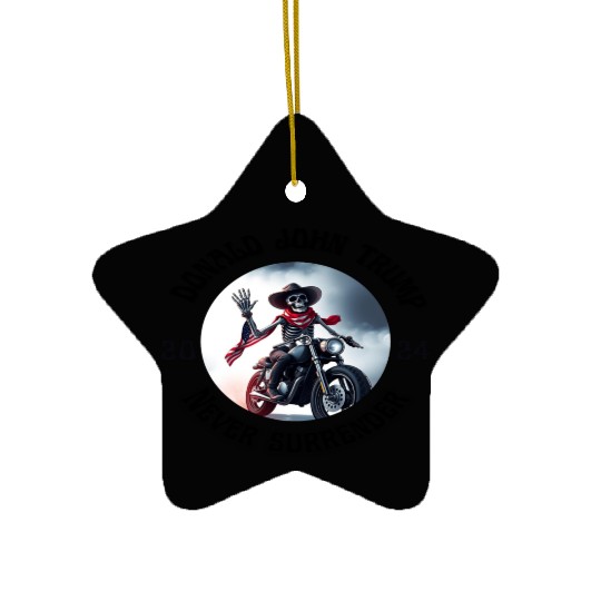 Donald John Trump Never Surrender Ceramic Ornaments