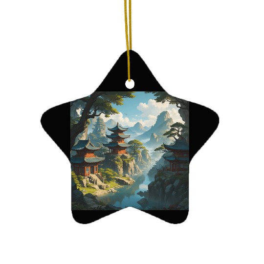 Peaceful Pagoda Ceramic Ornaments