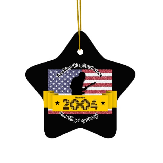 20th birthday Rocking this planet since 11/2004 Ceramic Ornaments