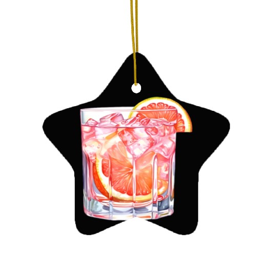 Grapefruit Citrus Cocktail Ceramic Ornaments