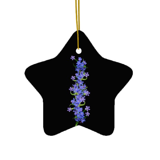 evergreen blue flowers blue blooms Ceramic Ornaments
