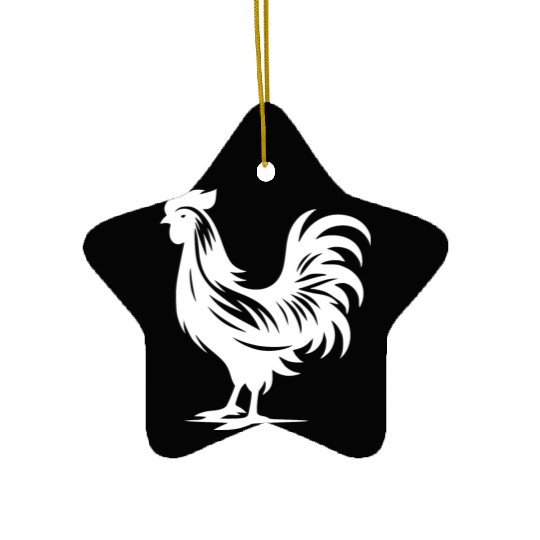 Cute Cock Pedigree Cock Large Plumage Ceramic Ornaments