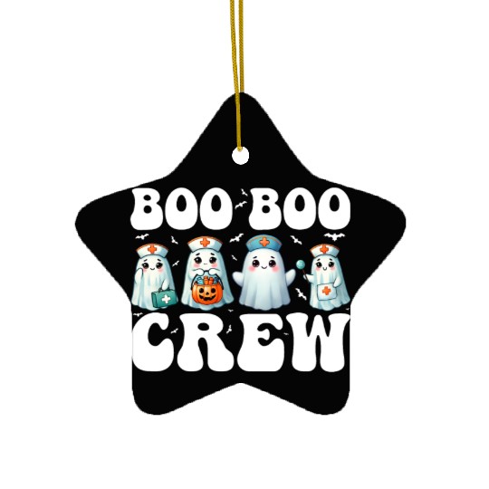 Boo Boo Crew Nurse Gifts Funny Halloween Costume Ceramic Ornaments