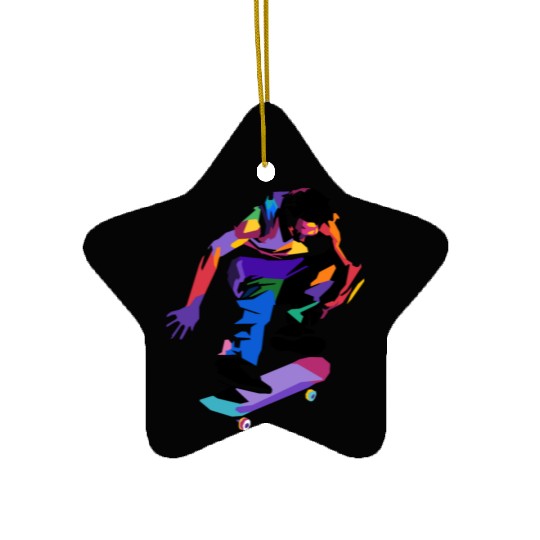Skateboarding Silhouette Ceramic Ornaments