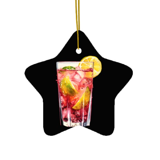 Citrus Berry Cocktail Ceramic Ornaments