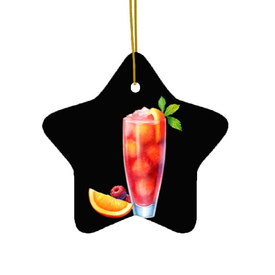 Berry Citrus Cocktail Ceramic Ornaments