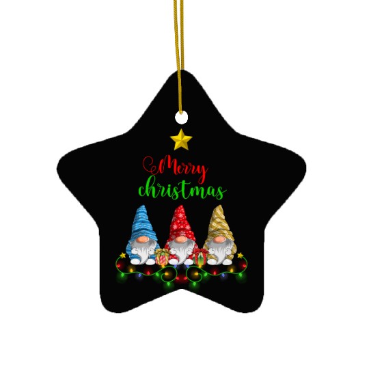 Gnomes Christmas Tree Funny Xmas Holidays Ceramic Ornaments