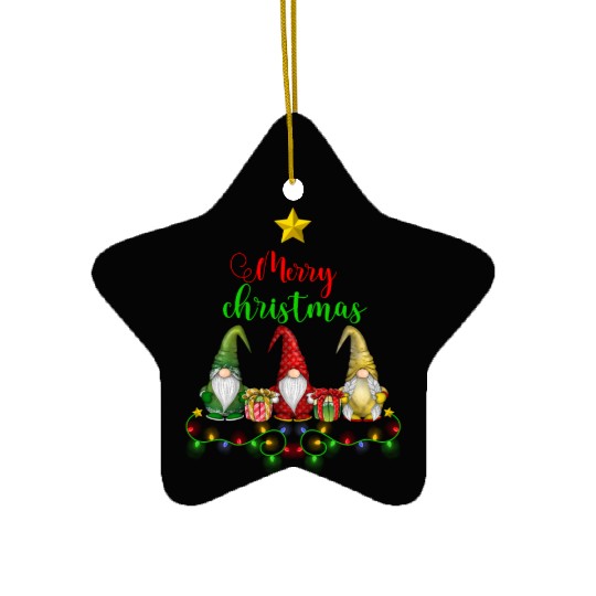 Gnomes Christmas Tree Funny Xmas Holidays Ceramic Ornaments
