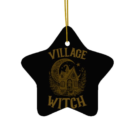 Village Witch Salem Vintage Halloween Ceramic Ornaments