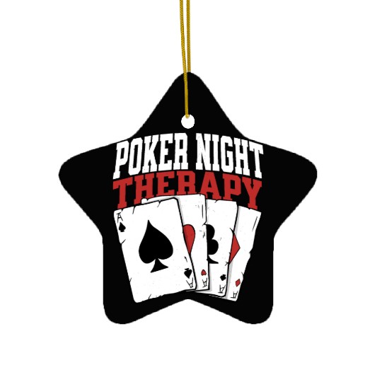 Poker Night Therapy Card Game Ceramic Ornaments