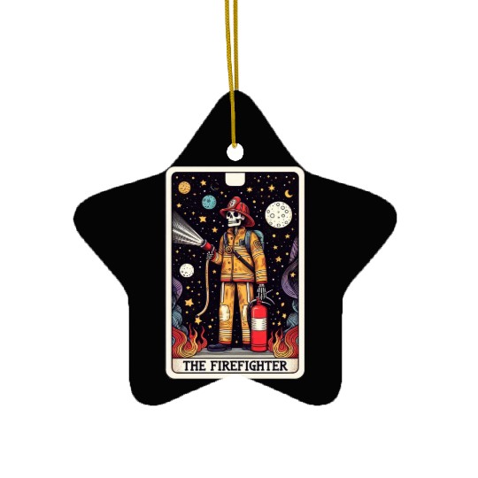 Tarot Card Collection - The Firefighter Ceramic Ornaments