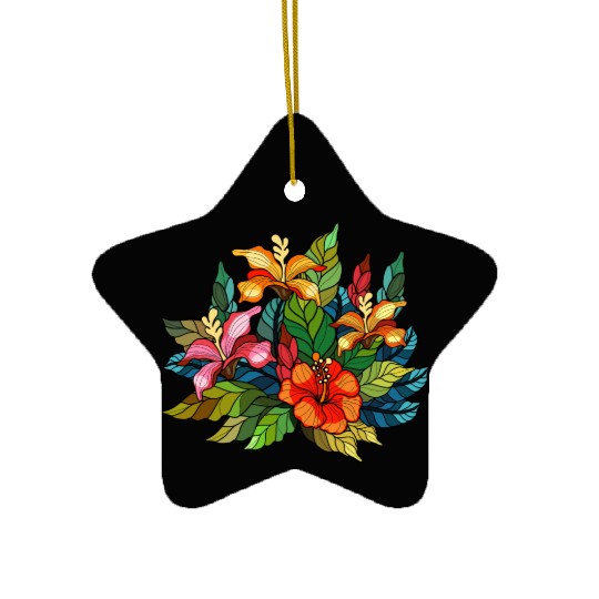 Hibiscus bouquet Ceramic Ornaments
