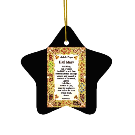 Hail Mary Catholic Prayer Ceramic Ornaments