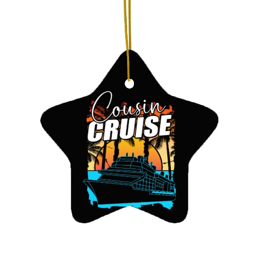 Retro Summer Tropical Beach Vacation Cousin Cruise Ceramic Ornaments