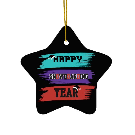 Happy Snowboarding Year Winter Ceramic Ornaments