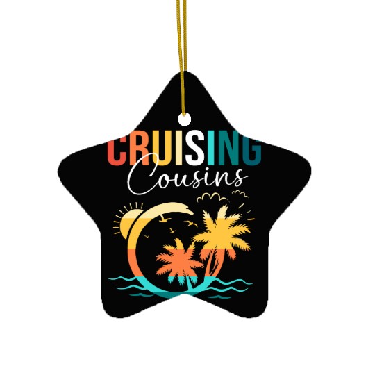 Family Cruise Mediterranean Cruising Cousins Ceramic Ornaments