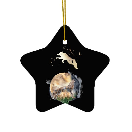 Wolf Moon Magic Ceramic Ornaments
