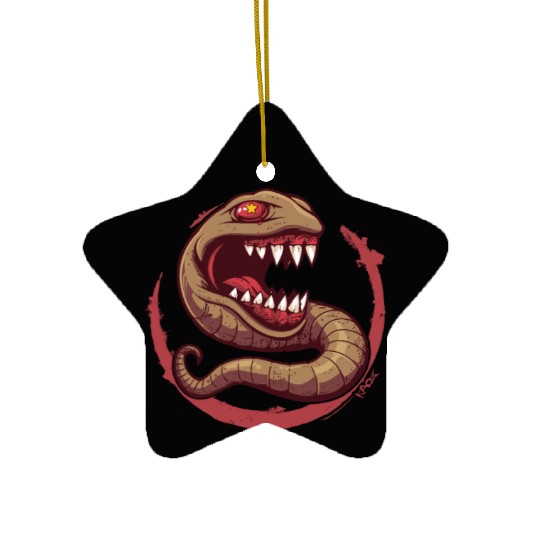 The Communist Worm: Comrade of Horror Ceramic Ornaments