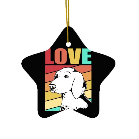 Retro German Shorthaired Pointer Dog I Love My GSP Ceramic Ornaments