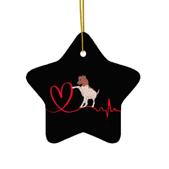 Dog Heartbeat I Love My German Shorthaired Pointer Ceramic Ornaments