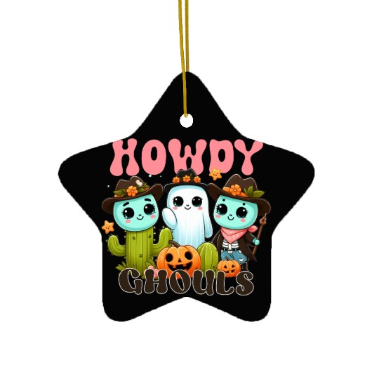 Howdy Ghouls Ceramic Ornaments