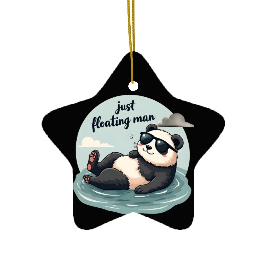 Cute Panda with Sunglasses Ceramic Ornaments