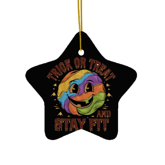 Trick or Treat and Stay Fit Halloween Healthy Life Ceramic Ornaments